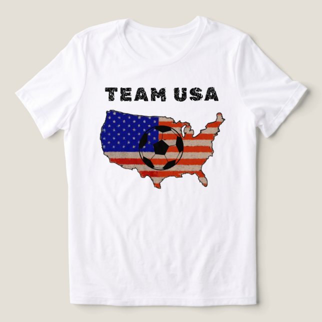 Team USA Distressed Flag Soccer Game Day 2026 Tri-Blend Shirt (Design Vorderseite)