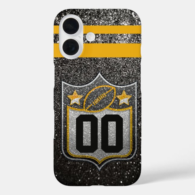 Team USA Sports Black and Gold Pittsburgh Football Case-Mate iPhone Hülle (Rückseite)