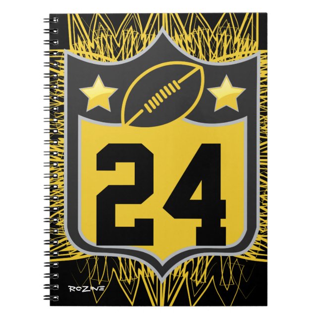Team USA Sports Black and Gold Pittsburgh Football Notizblock (Vorderseite)