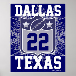 Team USA Sports Blue Silver Dallas Texas Football Poster