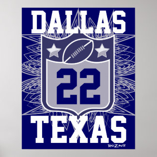 Team USA Sports Blue Silver Dallas Texas Football Poster