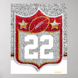 Team USA Sports Red and Gold Uni Football Poster