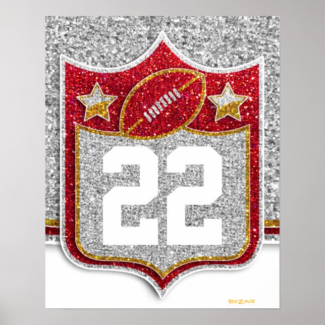 Team USA Sports Red and Gold Uni Football Poster (Vorne)