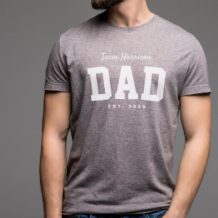 Team-Vater sportlich einfache personalisierte weiß Tri-Blend Shirt