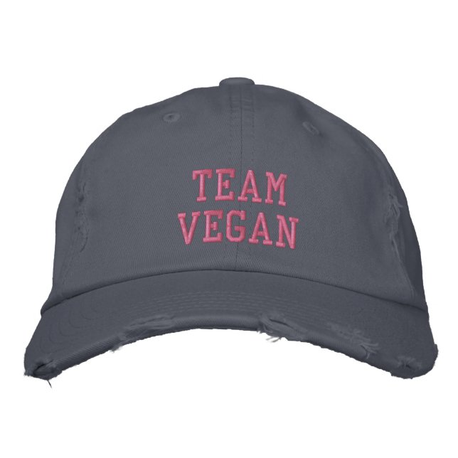 TEAM VEGAN BESTICKTE BASEBALLKAPPE (Vorderseite)