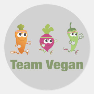 Team Vegan Runder Aufkleber
