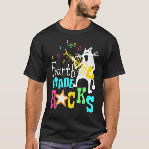 Team Vierte Klasse Rockt 4. Klasse Katze spielt G T-Shirt