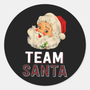 Team Weihnachten Familie Matching Pajamas T-Shirts Runder Aufkleber