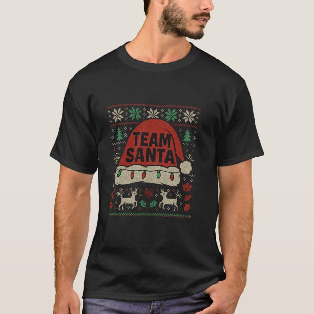 Team Weihnachtsmannmütze Christmas Squad Familieng T-Shirt (Vorderseite)