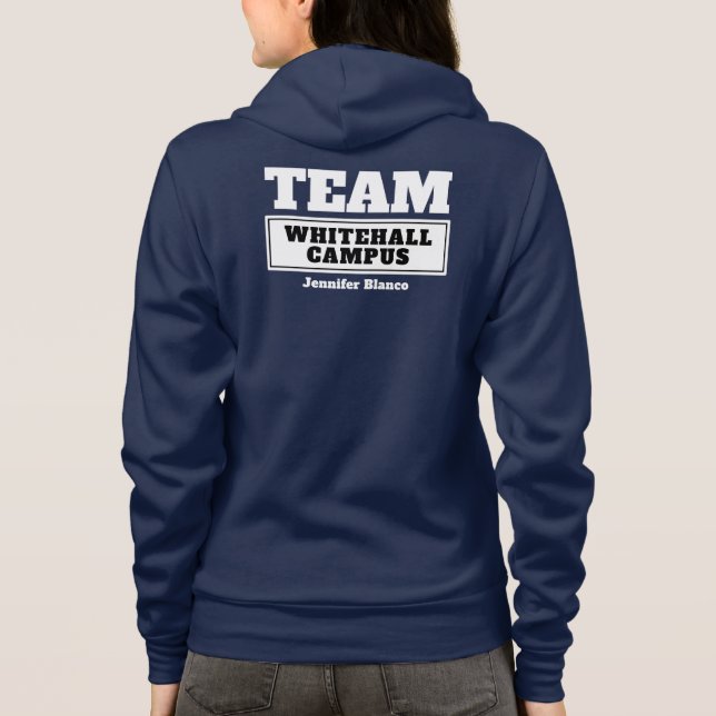 Team-weiße personalisierte Familie oder Gruppe T - Hoodie (Rückseite)