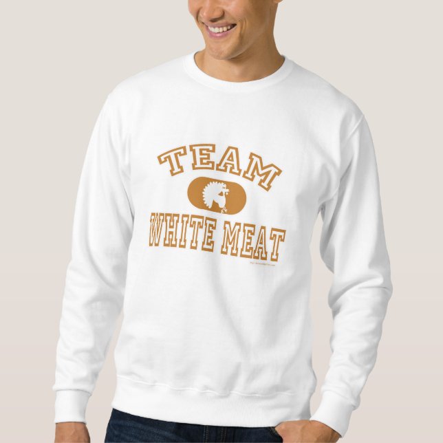 Team-weißes Fleisch-Erntedank Sweatshirt (Vorderseite)