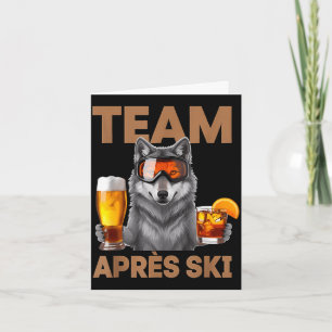 Team Wolf trinkt Bier Cocktail Winterurlaub Karte