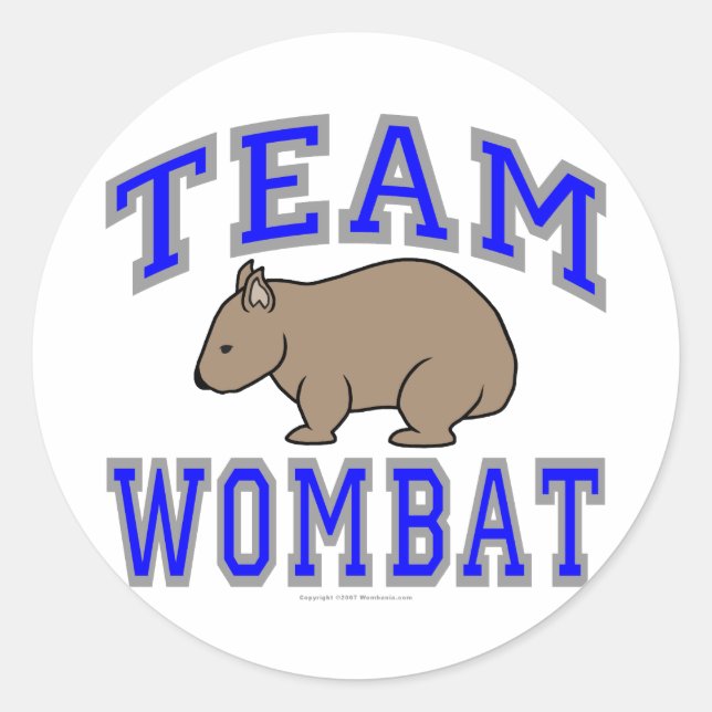 Team Wombat II Runder Aufkleber (Vorderseite)