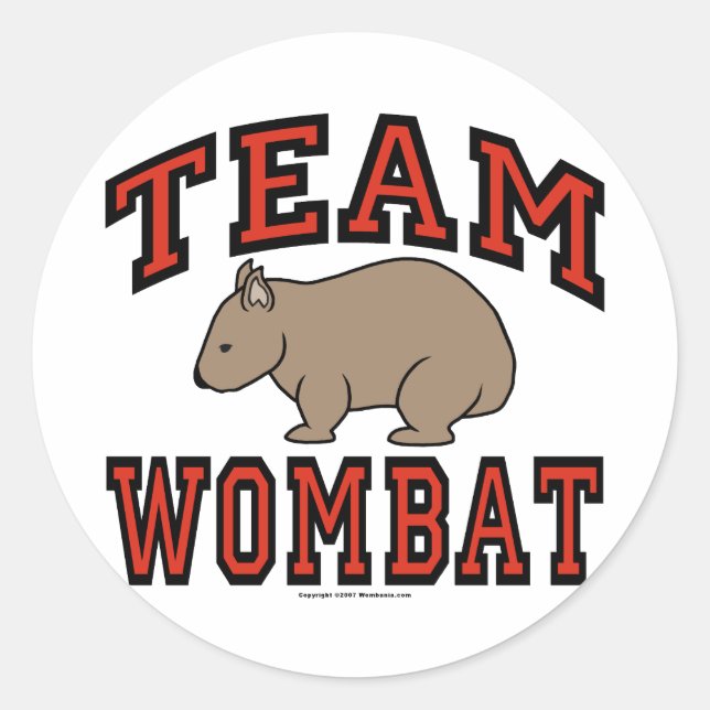 Team Wombat III Runder Aufkleber (Vorderseite)