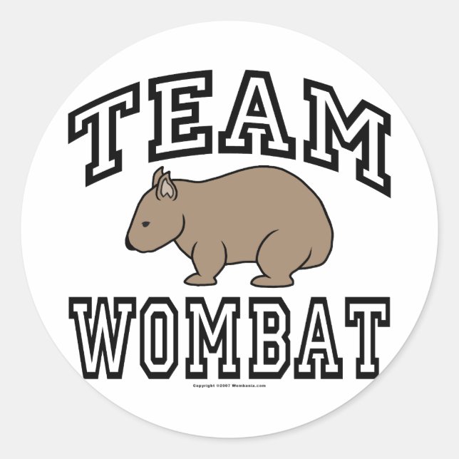 Team Wombat Runder Aufkleber (Vorderseite)