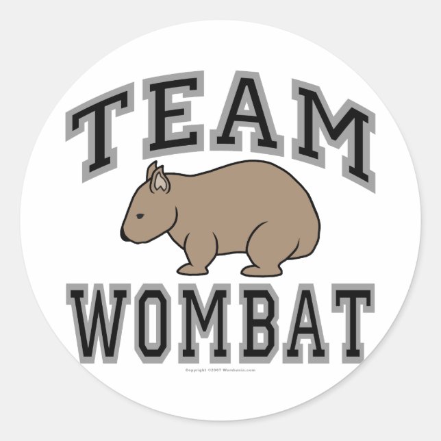 Team Wombat V Runder Aufkleber (Vorderseite)