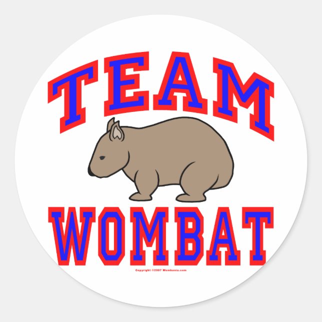 Team Wombat VI Runder Aufkleber (Vorderseite)