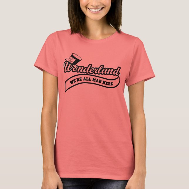 Team Wonderland:  Mad Hatter (black) T-Shirt (Vorderseite)