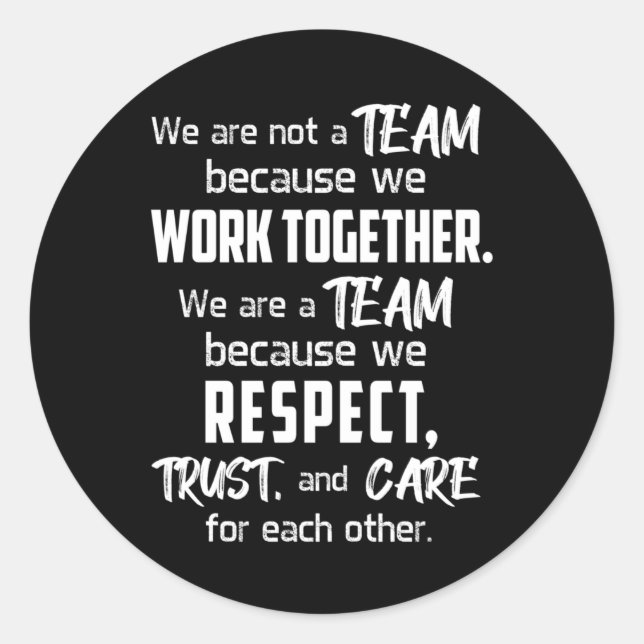 Team Work Job Phantastisch Spirit Team Player Gesc Runder Aufkleber (Vorderseite)