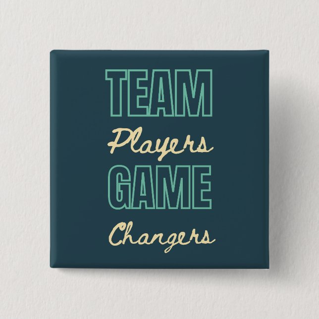 Team Work Motivierend Unternehmensabteilung Button (Vorderseite)