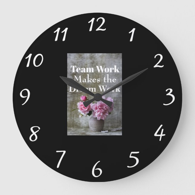 Team Work Wall Clock Große Wanduhr (Vorderseite)
