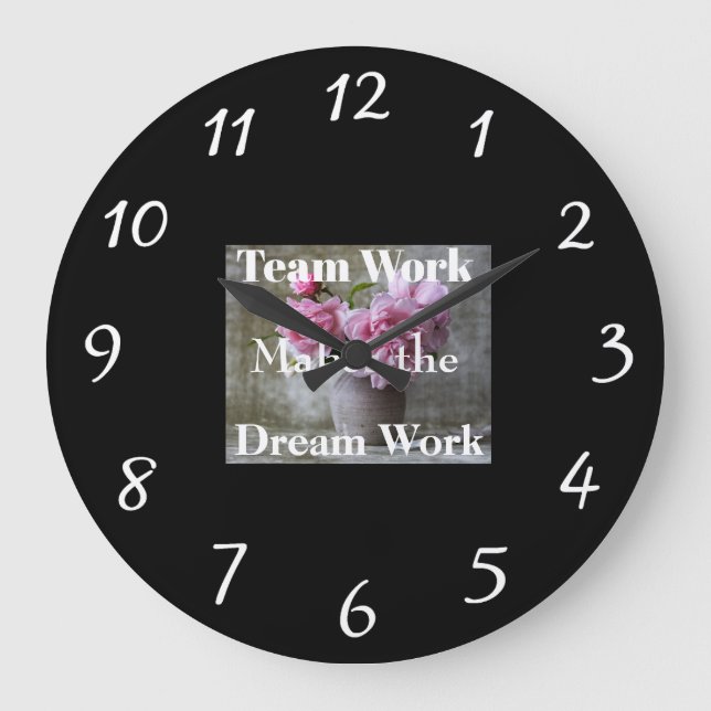 Team Work Wall Clock Große Wanduhr (Vorderseite)