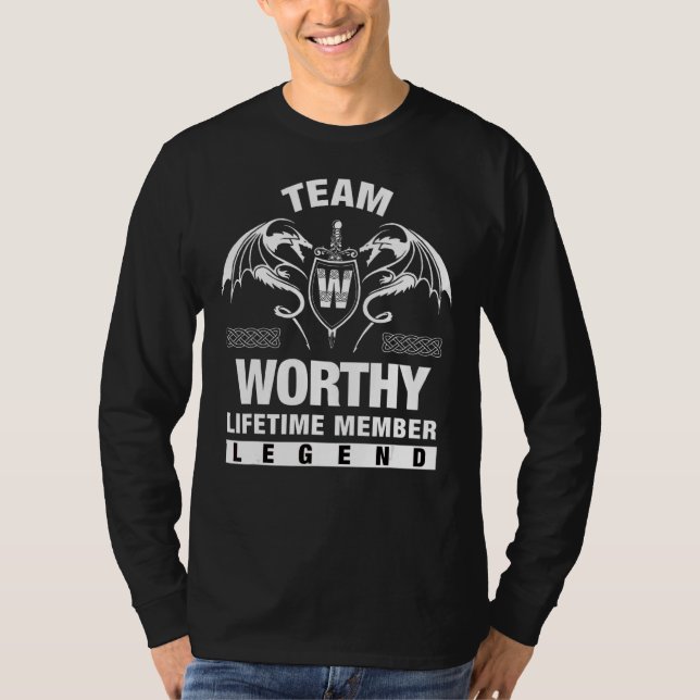 Team Worthy Lifetime-Mitglied T-Shirt (Vorderseite)