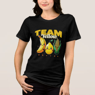 Team Yellow Niedlich Kawaii Obst und Gemüse Tri-Blend Shirt