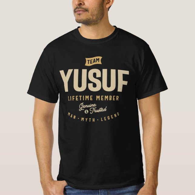 Team Yusuf Lifetime Member Personalized Name  T-Shirt (Vorderseite)