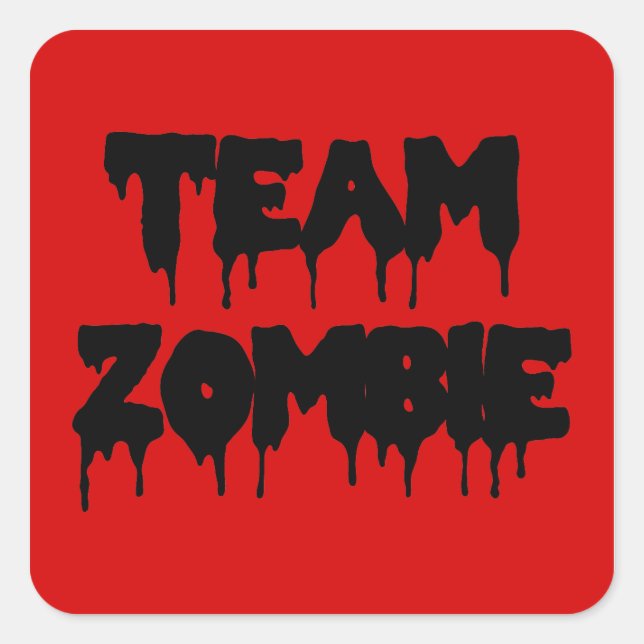 Team Zombie Quadratischer Aufkleber (Vorderseite)
