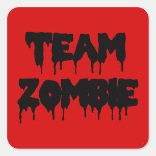 Team Zombie Quadratischer Aufkleber