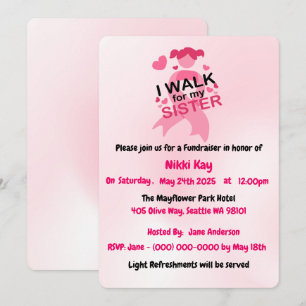 Team zur Unterstützung von Brustkrebs Pink Ribbon  Einladung