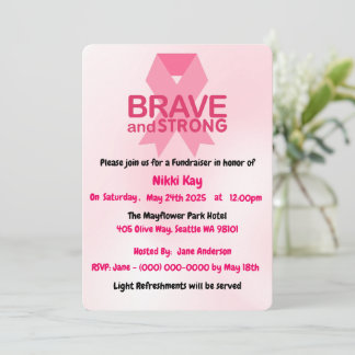 Team zur Unterstützung von Brustkrebs Pink Ribbon Einladung