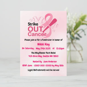 Team zur Unterstützung von Brustkrebs Pink Ribbon  Einladung