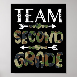 Team Zweite Klasse Byck Zur Schule 1. Tag Camo Tea Poster