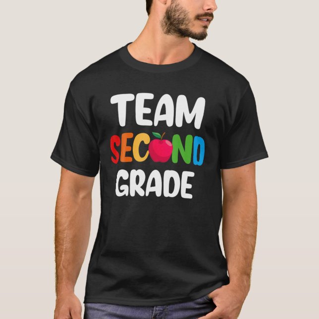 Team zweiter Klasse Lehrer zurück zum Schuldesign T-Shirt (Vorderseite)