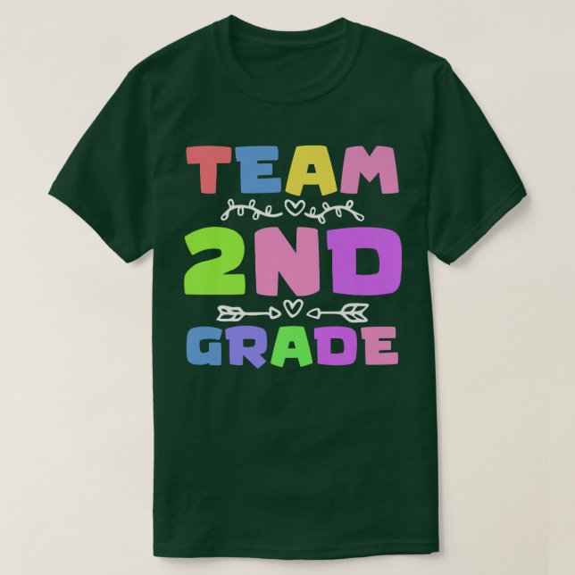 Team zweiter Klasse zurück zur zweiten Klasse T-Shirt (Design vorne)