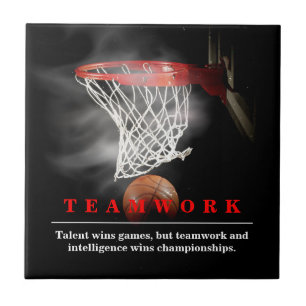 Teamarbeit Basketball Motivierend Inspirierend Fliese
