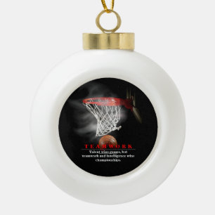 Teamarbeit Basketball Motivierend Inspirierend Keramik Kugel-Ornament