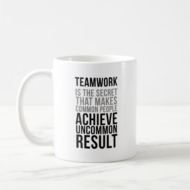 Teamarbeit ist das Geheimnis Kaffeetasse (Links)