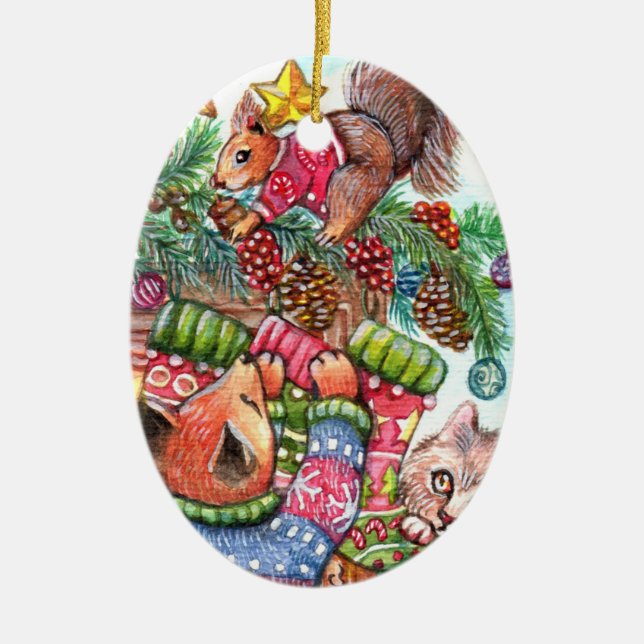 Teamarbeit Keramik Ornament (Vorne)