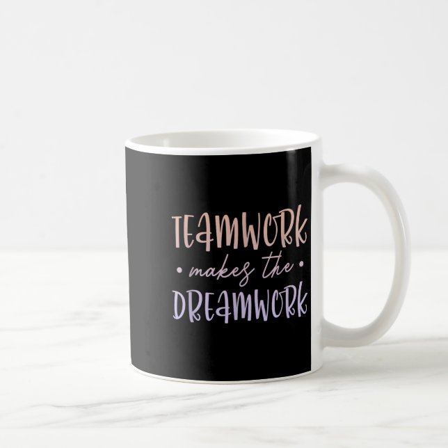 Teamarbeit lässt den Traum Wirklichkeit werden Mit Kaffeetasse (Rechts)