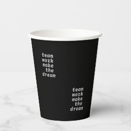 Teamarbeit macht die Traumsammlung Pappbecher