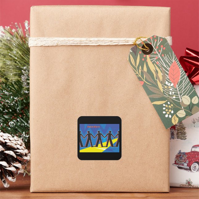 Teamarbeit Quadratischer Aufkleber (Von Creator hochgeladen)