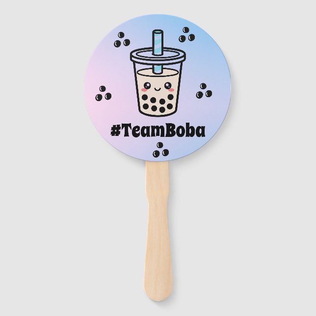 #TeamBoba No Boba Bubble Tea Boba Gender Reveal Fächer (Vorderseite)
