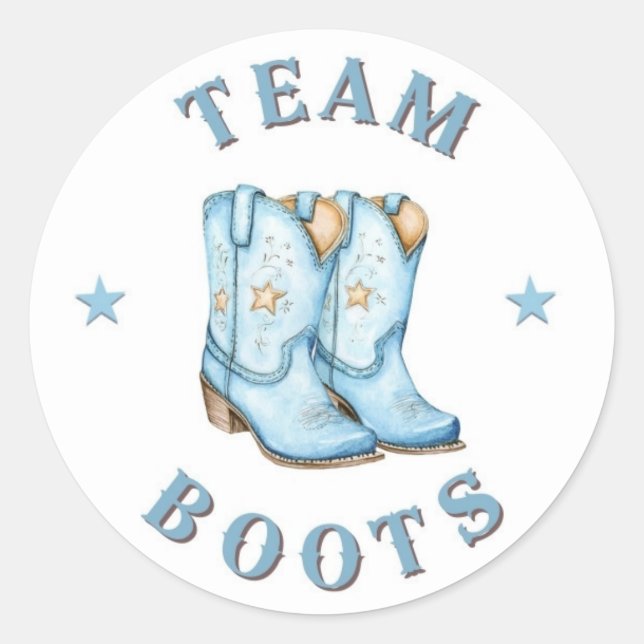 Teamboots für das Party "Stiefel oder Bows Gender  Runder Aufkleber (Vorderseite)