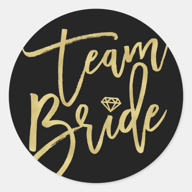 Teambride Diamond Stylish Brautparty Wedding Runder Aufkleber (Vorderseite)