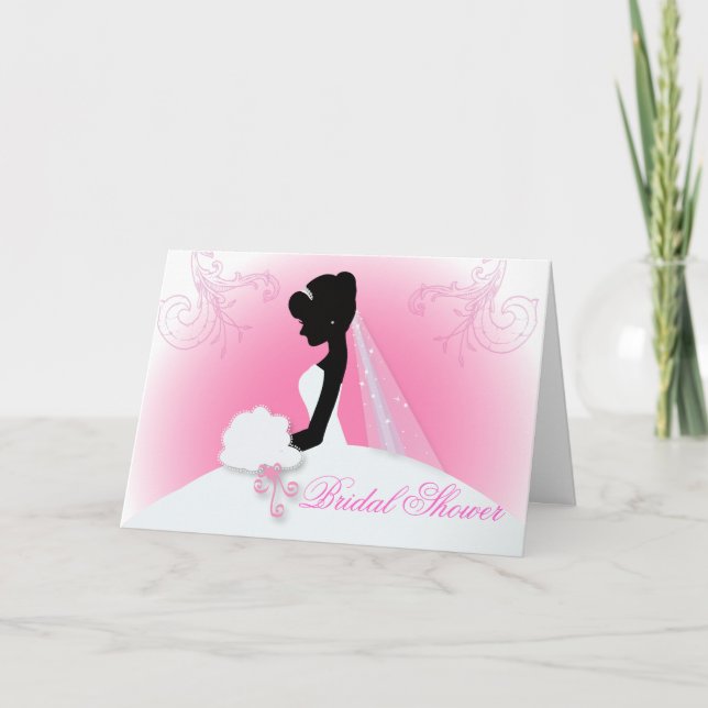 Teambriege Hochzeitgown Bride Bridal Silhouette Einladung (Vorderseite)