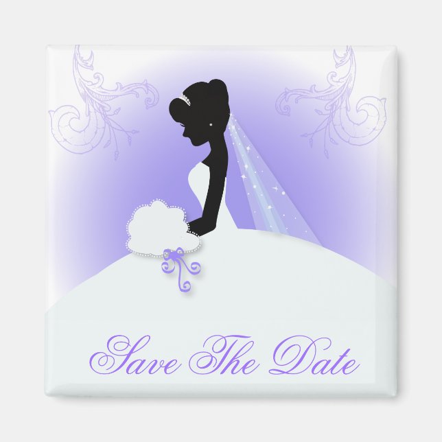 Teambriege Hochzeitgown Bride Bridal Silhouette Magnet (Vorne)