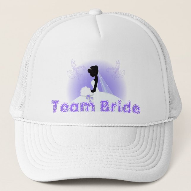 Teambriege Hochzeitgown Bride Bridal Silhouette Truckerkappe (Vorderseite)